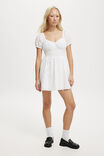 Samira Puff Sleeve Mini Dress, WHITE PAISLEY - alternate image 2