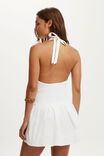 Kaity Halter Mini Dress, WHITE BROIDERIE - example image 3