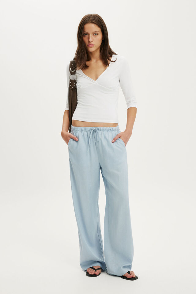 Haven Wide Leg Pant, ICED MARINE / PIPING
