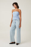 Staple Rib Gathered Tube Top, BREEZY BLUE - alternate image 2