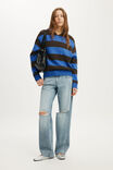 Sporty Stripe Hooded Knit, COBALT STRIPE - example image 2