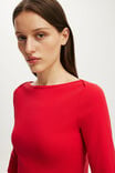 90S Boatneck &frac34; Sleeve, RED PETAL - example image 4