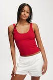 Staple Rib Double Scoop Tank, RED VELVET - alternate image 1