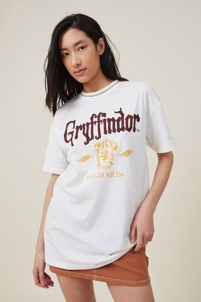 The Oversized Graphic License Tee, LCN WB HARRY POTTER GRYFFINDOR/VINTAGE WHITE