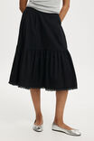 Sloane Tiered Midi Skirt, BLACK - alternate image 4