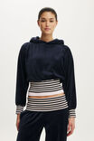 Velour Raglan Hoodie, SHADOW NAVY/STRIPE - example image 1