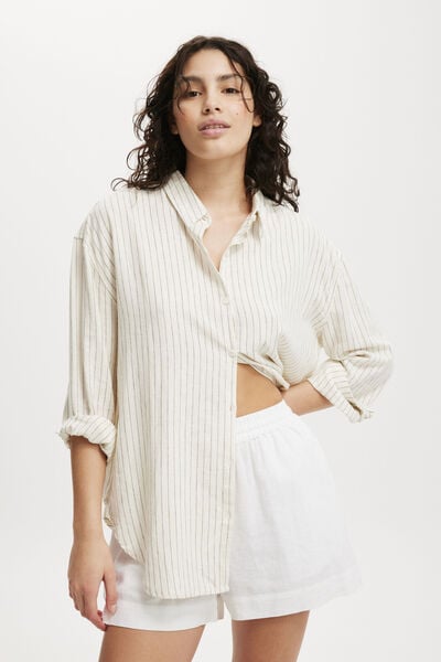 Haven Long Sleeve Shirt, DAHNA PINSTRIPE