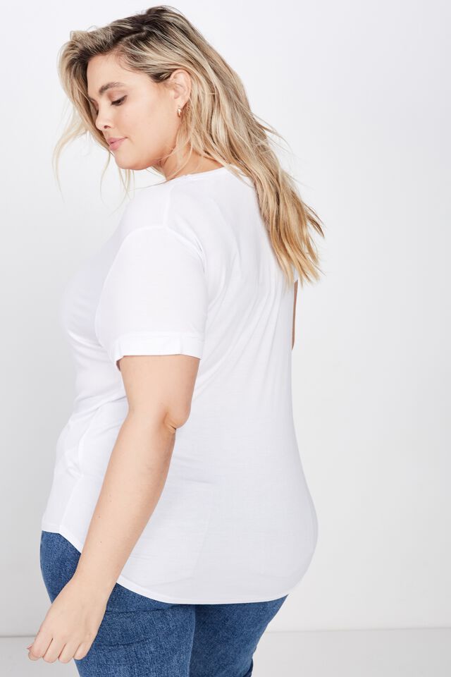 Curve Karly Short Sleeve Tee, WHITE