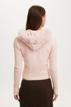 Fluffy Knit Zip Hoodie, SOFT PINK - example image 3