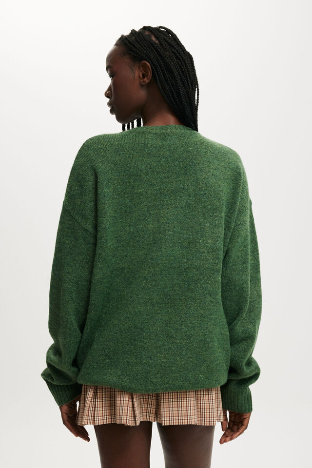 Luxe Crew Sweater, TREETOP GREEN