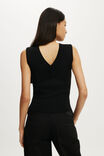 Double Knit V Neck Tank, BLACK - example image 3