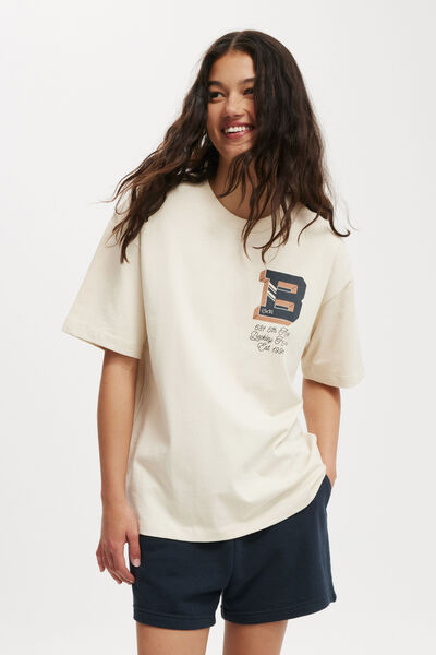 The Premium Boxy Graphic Tee, B/ COCONUT