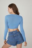 Foxy Crop Crew Cardi, FORGET ME NOT BLUE