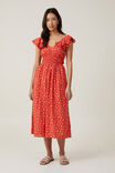 Ruffle Sleeve Maxi Dress, STARBURST SUMMER RED - alternate image 1