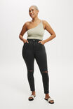 Curvy High Stretch Skinny Jean, WASHED BLACK RIP - example image 1