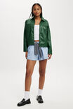 Ivy Faux Leather Jacket, DEEP GREEN - alternate image 2
