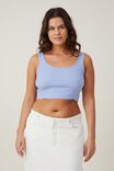 The One Organic Rib Crop Tank, FROSTED BLUE - alternate image 1
