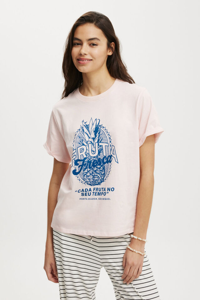 Regular Fit Graphic Tee, FRUTA/ FLOSSY PINK