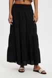 Haven Shirred Waist Maxi Skirt, BLACK - alternate image 4