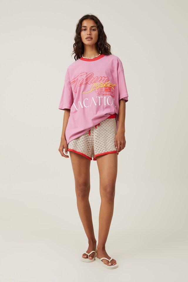 The Boxy Graphic Tee, TULUM MEXICO/ LIGHT ORCHID