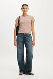 90S Baby Tee, MADI STRIPE WALNUT/BABYDOLL - example image 2