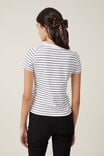 Fitted Graphic Longline Tee, PIERRE/WHITE STRIPE - alternate image 3