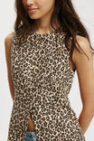 Sienna Linen Cotton Vest, LEOPARD - alternate image 4