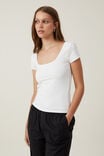 Camiseta - Emily Double Scoop Short Sleeve, NATURAL WHITE - vista alternativa 1