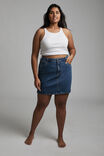 Curve Denim Mini Skirt, COOGEE BLUE - alternate image 2