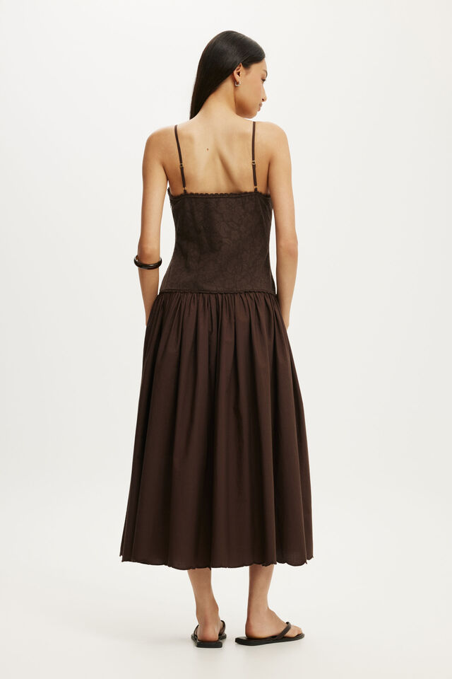 Eloise Crochet Maxi Dress, DARK OAK