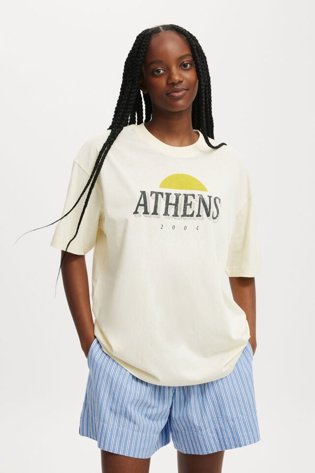 Camiseta - The Boxy Graphic Tee, ATHENS/LEMON ICING