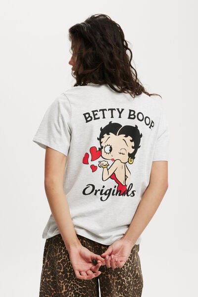 Regular Fit Graphic Tee, LCN BBP BETTY BOOP ORIGINALS/ SOFT GREY MARLE