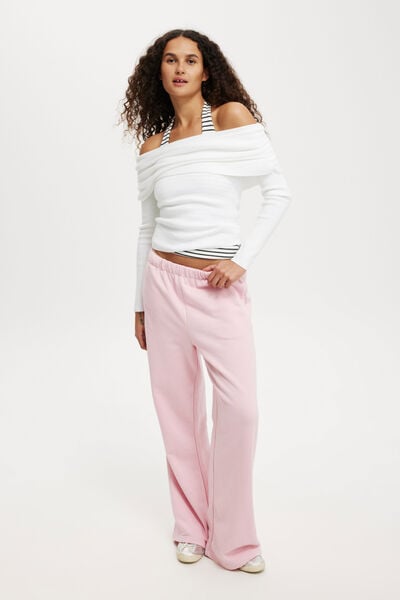 Classic Fleece Wide Leg Sweatpant, FROSTED ROSE