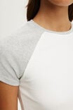 90S Baby Tee, WHITE/GREY MARLE RAGLAN - example image 4