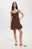 Tate Tie Front Mini Dress, CHOCOLATE - alternate image 2