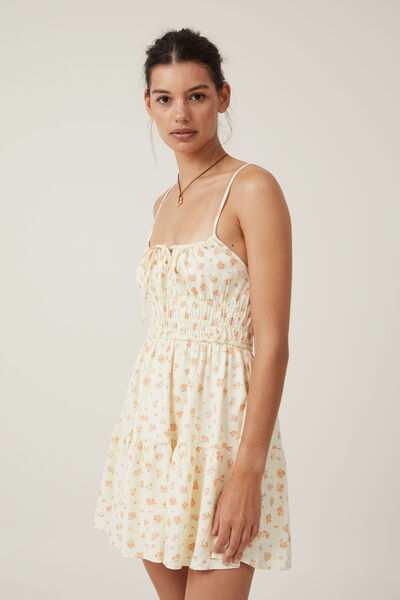 Haven Tiered Mini Dress, INDIRA DITSY BUTTER