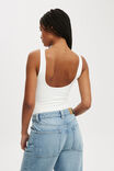 Cleo Scoop Neck Low Back Bodysuit, VINTAGE WHITE - alternate image 3