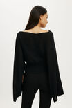 Breezy Cape Knit Top, BLACK - example image 3