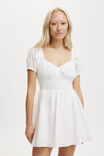 Samira Puff Sleeve Mini Dress, WHITE PAISLEY - alternate image 1