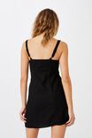 Woven Libby Strappy Mini Dress, BLACK