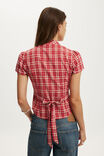 Nikki Button Through Blouse, RED CHECK - example image 3