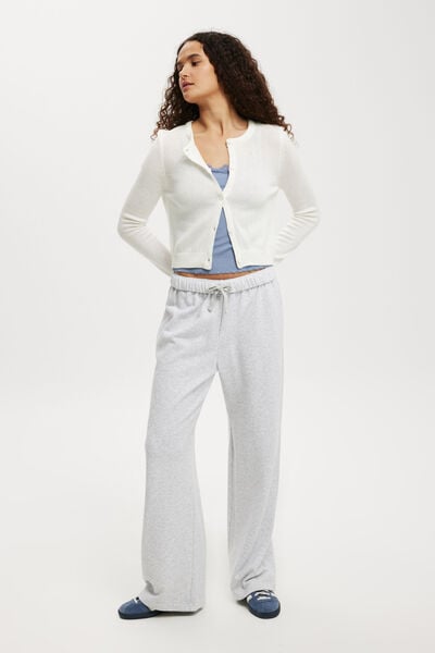 Classic Fleece Wide Leg Sweatpant, GREY MARLE