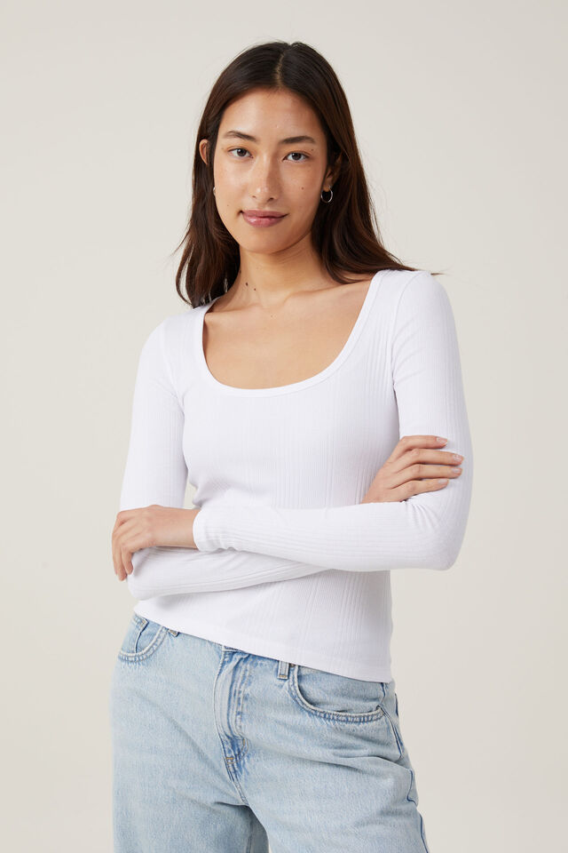 Varigated Ribs The One Organic Variegated Rib Scoop Long Sleeve