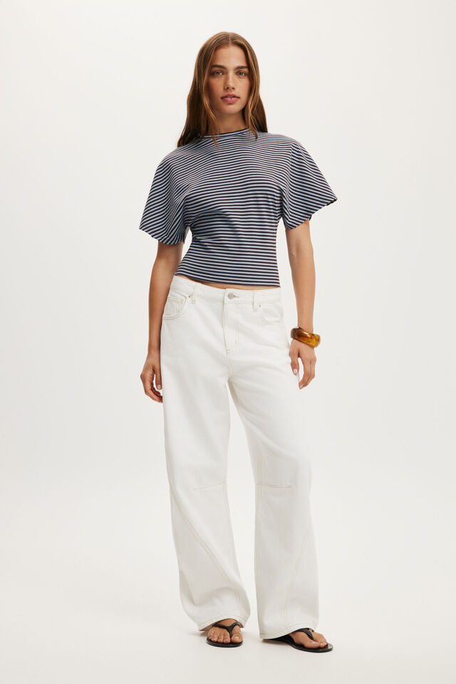 Short - Batwing Short Sleeve Tee, MADI STRIPE COSMIC STAR/DARK OAK