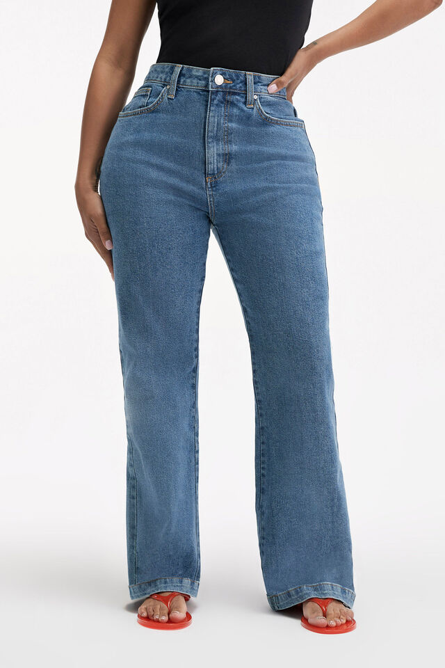 Curvy Stretch Bootcut Jean, SEA BLUE
