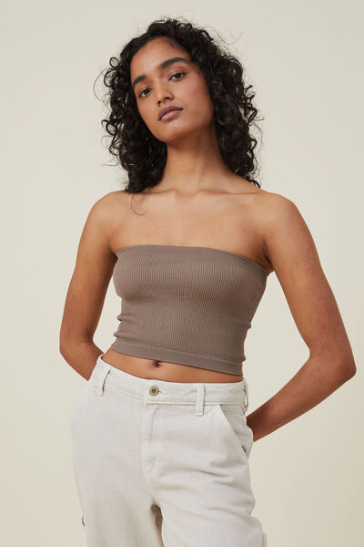 Seamless Ellie Tube Top, RICH TAUPE
