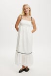 Karli Contrast Trim Maxi Dress, WHITE - alternate image 1