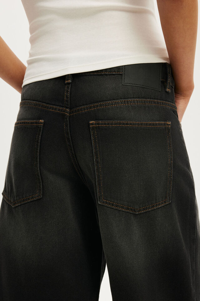 Baggy Denim Short, DRIFT BLACK