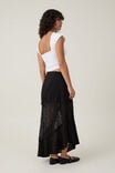 Millie Asymmetrical Maxi Skirt, BLACK - alternate image 2