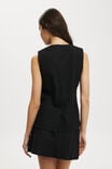 Sienna Linen Cotton Vest, BLACK - alternate image 3